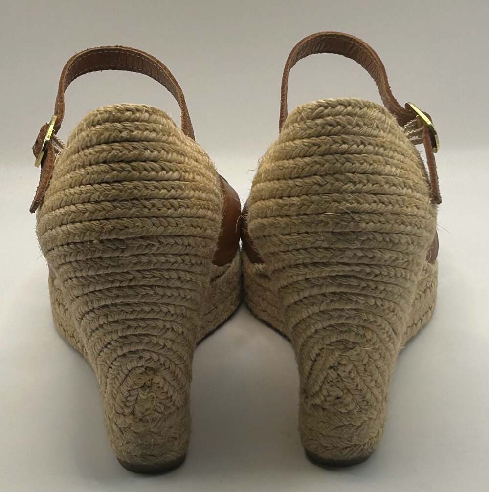 Casteller España Brown Leather Espadrille Wedge Sandals Size 7.5 - Picture 3 of 7